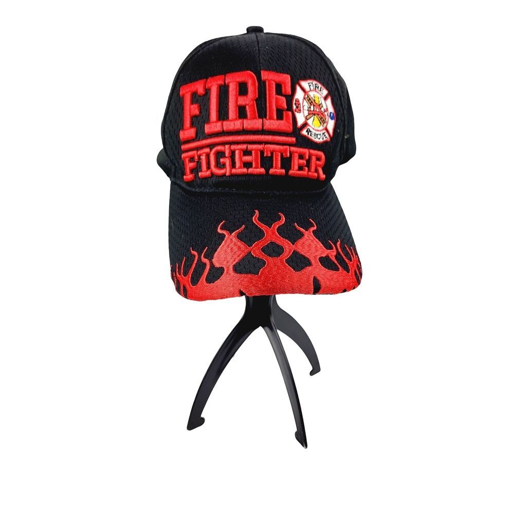 Fire Fighter Hat with‎ Flames on the Brim